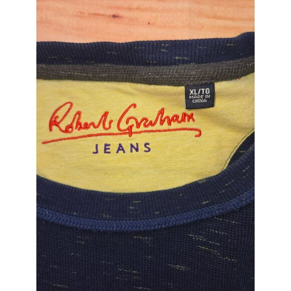 Robert Graham Mens Long Sleeve Navy Crewneck Sweater XL - Picture 5 of 8